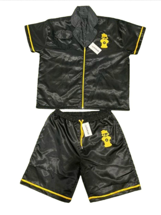 Culture Kid Black n Yellow Satin set